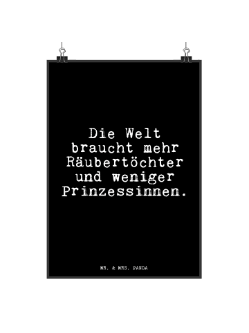 Mr. & Mrs. Panda Kunstdruck Die Welt braucht mehr... mit Spruch in Schwarz