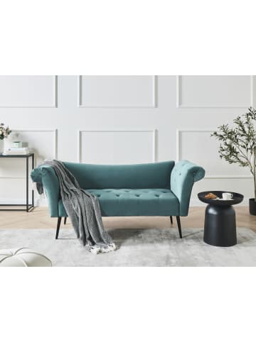 Beliani Chaiselongue NANTILLY in Blau/Schwarz - (W) 175 x (H) 76 x (L) 69 cm