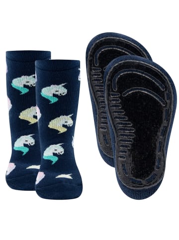 ewers 2er-Set Stoppersocken 2er Pack Einhörner in navy