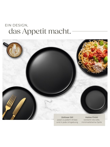 tectake Kombiservice"Una" Robustes Steingut mit Glasur für lange Haltbarkeit