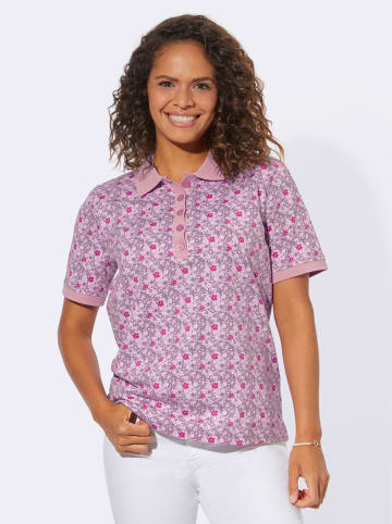 WITT WEIDEN Poloshirt in rosé-fuchsia-bedruckt