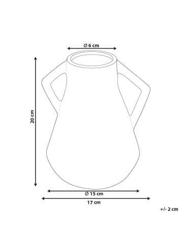 Beliani Blumenvase FERMI in Schwarz - (W) 17 x (H) 20 x (L) 15 cm