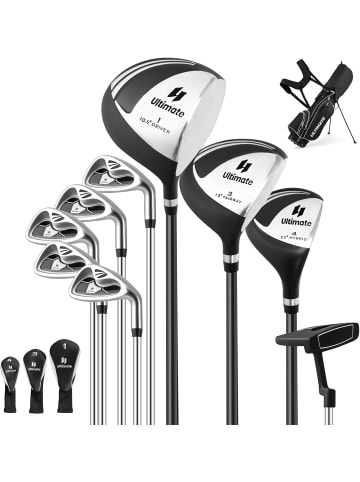 COSTWAY Golfschläger 10tlg. Set Herren in Schwarz