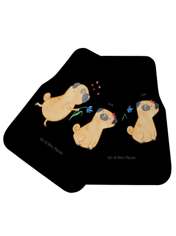 Mr. & Mrs. Panda Fußmatte Auto Mops Verliebt ohne Spruch in Schwarz