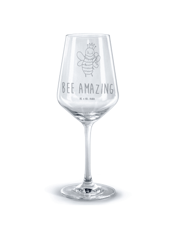 Mr. & Mrs. Panda Trinkglas Biene König mit Spruch in Transparent