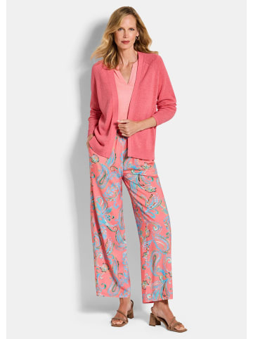 GOLDNER Strickjacke mit Strickbandblende in koralle