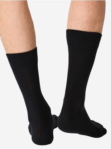 Nur Die  Basicsocken Baumwolle Business Socke Unifarben in Schwarz