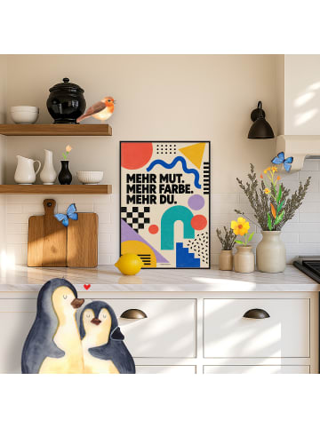 Mr. & Mrs. Panda Poster Form verspielt Design mit Spruch in Weiß