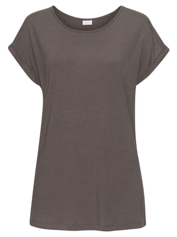 LASCANA Kurzarmshirt in taupe