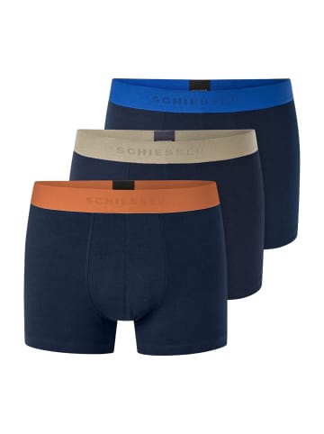 Schiesser Boxershort 3er Pack in Blau/Beige/Orange