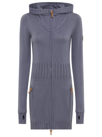 Kangaroos Kapuzenstrickjacke in Graublau