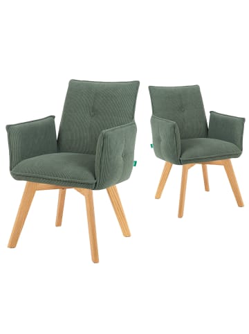 DUBI Möbel 2er-Set: Drehstuhl Mika-Tom in Grün - (B)60 x (H)88 x  (T)63 cm
