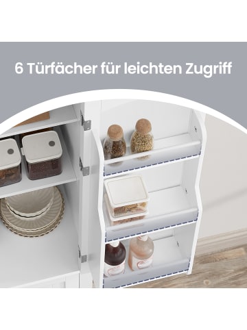 VASAGLE Küchenschrank Helan-old in Weiß - (B)40 x (H)182 x (T)76 cm