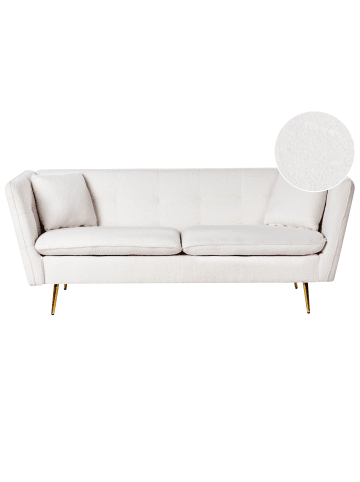 Beliani 3-tlg 3-Sitzer Sofa FREDERICA in Weiß/Gold
