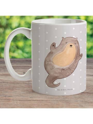 Mr. & Mrs. Panda Plastikbecher Otter Umarmen ohne Spruch in Grau Pastell