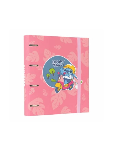 Disney A4-Ordner Stitch - Vier-Ringe-Ordner perfekte Schuljahr 32x27,5 cm in Rosa