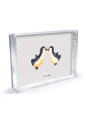 Mr. & Mrs. Panda Bilderrahmen Pinguin Liebe ohne Spruch in Grau Pastell