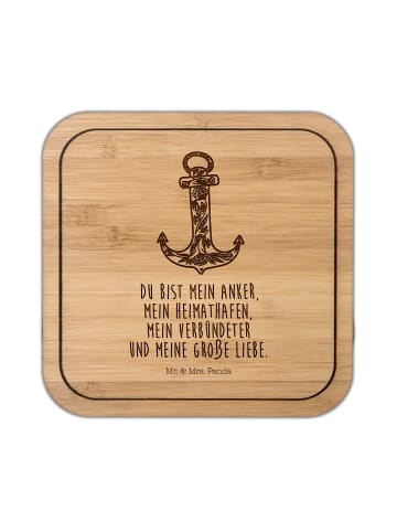 Mr. & Mrs. Panda Kunststoff-Untersetzer Anker Blau mit Spruch in Transparent