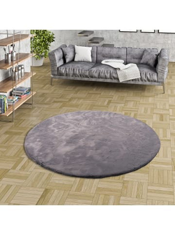 Pergamon Fellteppich Plush Rund in grau
