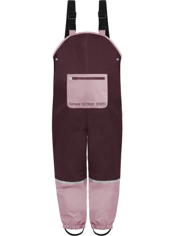 Normani Outdoor Sports Kinder Regenhose mit Hosenträgern Waller in Bordeaux