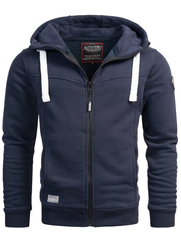 Alessandro Salvarini Jacke A. Salvarini Herren Kapuzenpullover AS123 in Navy