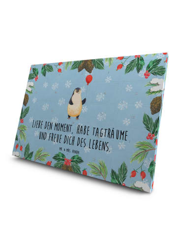Mr. & Mrs. Panda Adventskalender Pinguin Luftballon mit Spruch in Eisblau