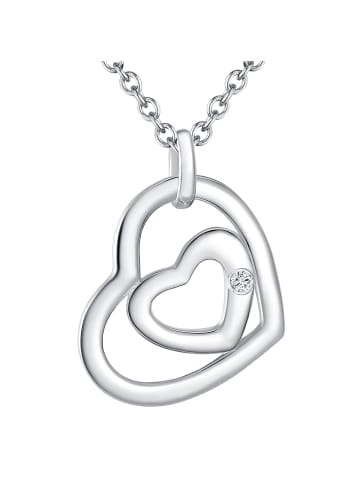 Lulu & Jane Diamant-Kette Herz Sterling Silber Diamant in silber