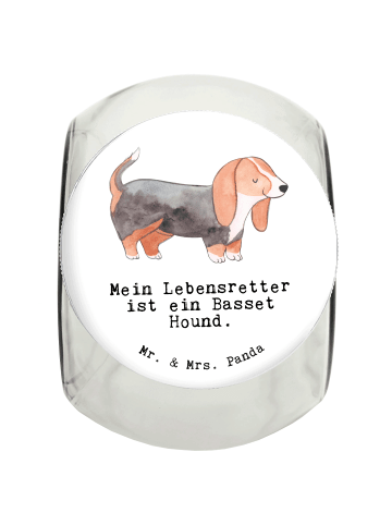 Mr. & Mrs. Panda Dose Basset Hound Lebensretter mit Spruch in Weiß