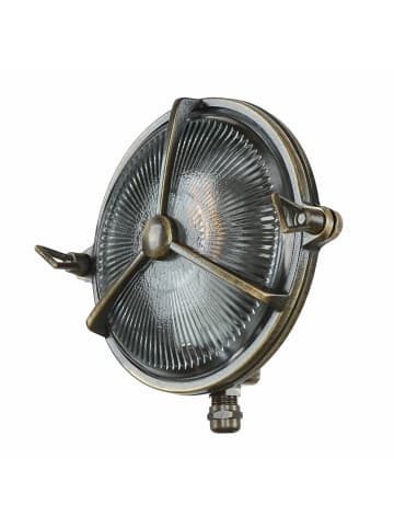 Licht-Erlebnisse Außen Wandlampe Ø 18 x (H)18 cm in Messing AntikMessing Antik