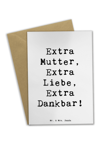 Mr. & Mrs. Panda Grußkarte Bonusmutter Extra Liebe mit Spruch in Weiß