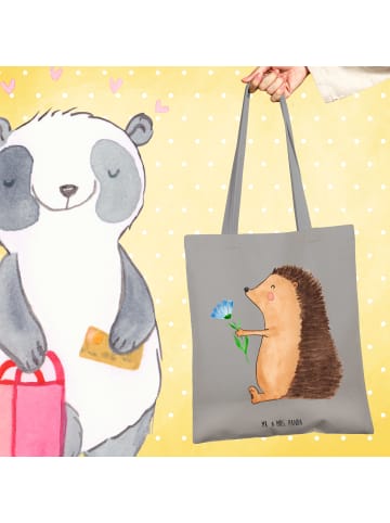 Mr. & Mrs. Panda Shopper Igel Blumen ohne Spruch in Light Grey