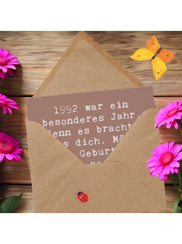 Mr. & Mrs. Panda Grußkarte Spruch 1992 Geburtstag mit Spruch in Braun Pastell