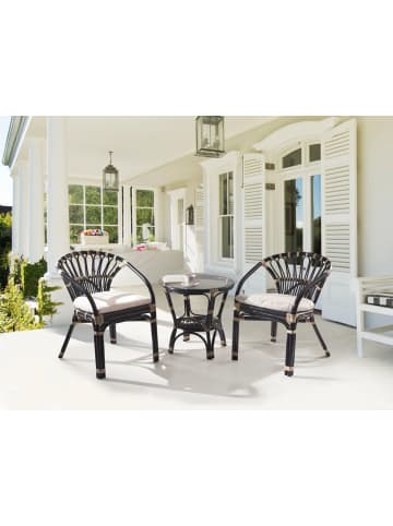Beliani 3-tlg Bistro Set PECORINI in Schwarz/Braun/Weiß