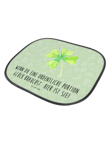 Mr. & Mrs. Panda Sonnenschutz Auto Blume Kleeblatt mit Spruch in Blattgrün