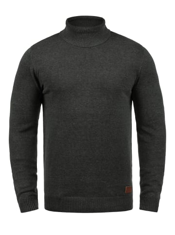 BLEND Rollkragenpullover BHLatif 20707474ME Strickpullover mit Ellbogenpatches in dunkelgrau