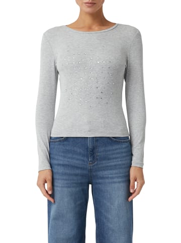 comma Langarmshirt in hellgrau