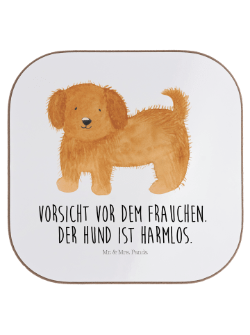 Mr. & Mrs. Panda Untersetzer Hund Flauschig mit Spruch in Weiß