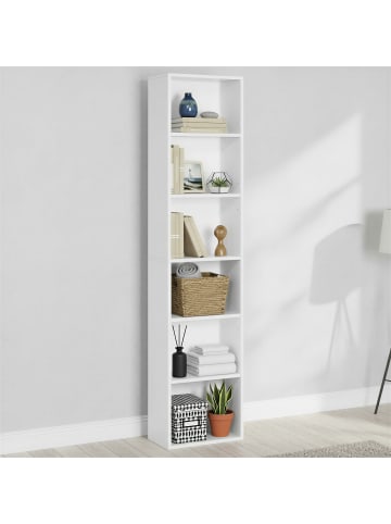 VASAGLE Bücherregal Custos in Weiß - (B)40 x (H)178.5 x (T)24 cm