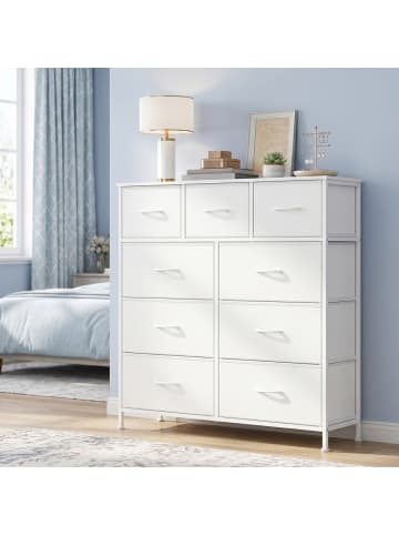 SONGMICS Kommode Bellah in Weiß - (B)98.9 x (H)95.3 x (T)30 cm