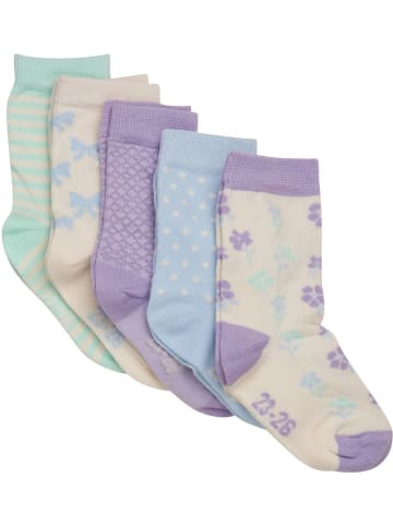 Minymo Kinder Socken "Socks w. Pattern (5-pack)" in Lila