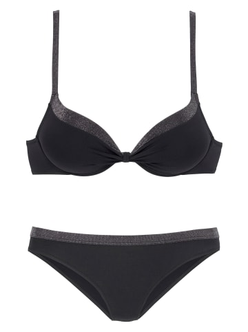 JETTE Push-Up-Bikini in schwarz