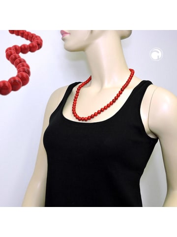 Gallay Kette 10mm Kunststoffperlen rot-schwarz-marmoriert 60cm in rot - schwarz