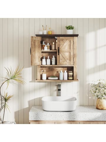 COSTWAY Badezimmerschrank hängend in Grau