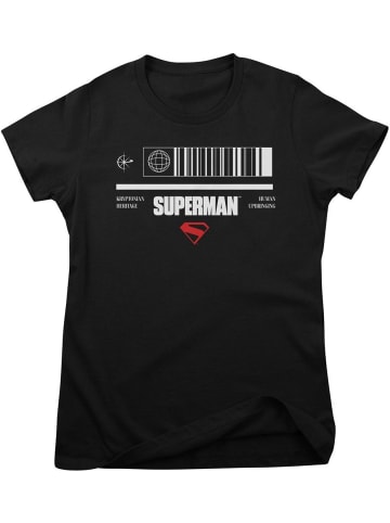 Superman Shirt "SUPERMAN Barcode Girly Tee" in Schwarz