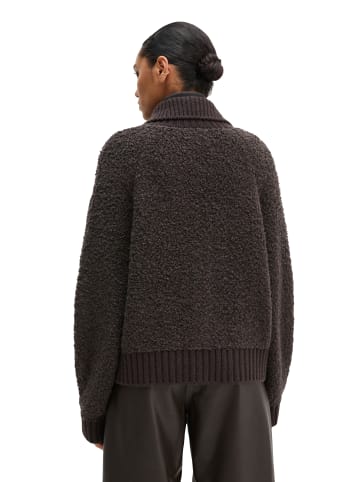 Marc O'Polo Zip-Cardigan loose in Stone Brown Melange
