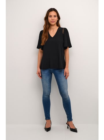 CULTURE Kurzarm-Bluse CUsif Relaxed fit in Black
