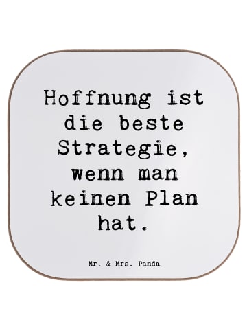 Mr. & Mrs. Panda Glasuntersetzer Spruch Hoffnung Strategie mit S... in Weiß