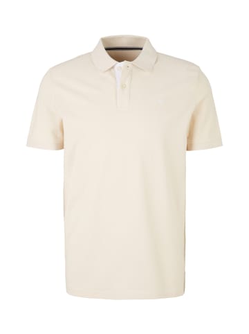 Tom Tailor Tom Tailor Shirt Basic T-Shirt mit Polokragen und Knopfleiste in weiß