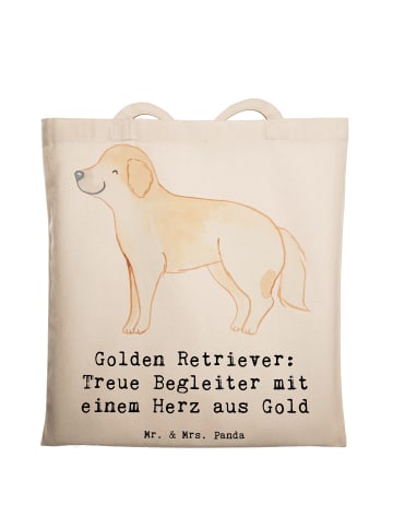 Mr. & Mrs. Panda Tasche Golden Retriever Freund mit Spruch in Creme