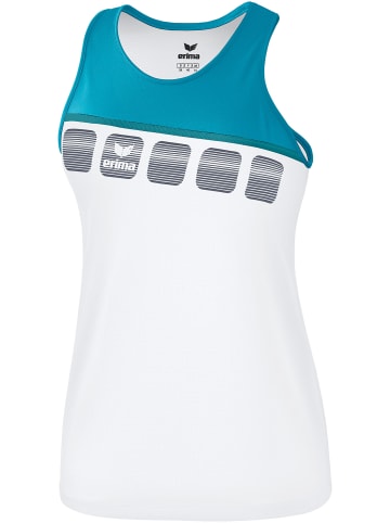 erima 5-C Tanktop in weiss/oriental blue/colonial blue